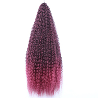 Extensions de cheveux tressés brésiliens 18 pouces, tresses au crochet Jumbo 90g synthétiques pour tressage, cheveux teints Fox Wave, double trame machine