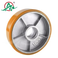 Roue personnalisable OEM avec roulement en polyuréthane à noyau en fonte et roulements recouverts de caoutchouc plastique