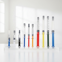 Seringues en verre vides 1ml 5ml Luer Lock, couleur personnalisée, pour huile et distillat