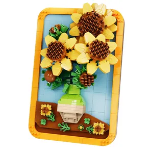 MOYU Famous Painting Series MY97109 MY97110 Scream Sunflowers Building Block Painting Toys for Adult