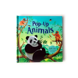 Karton kitap hayvan kelime 3d çocuk erkek ve kız oyunları geri dönüştürülebilir için masal kitapları açılır kağıt baskı