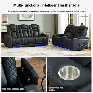 Divano multifunzionale in vera pelle Cinema per la vita di lusso accessibile per la <span class=keywords><strong>casa</strong></span> del palazzo o il pavimento piatto Video mobilia della stanza - Product Image 4