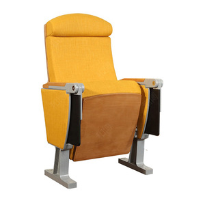 Silla de teatro Manwa Expo HB634 de haya amarilla con reposabrazos para auditorio y sala de conferencias - Product Image 3