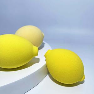 Herramientas faciales con logotipo privado personalizable suave en forma de fruta belleza Puff base licuadora corrector maquillaje esponja <span class=keywords><strong>terciopelo</strong></span> rubor - Product Image 4