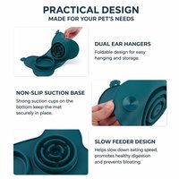 Bols à eau pour animaux de compagnie en silicone antidérapants et durables, double bols pour chien avec ventouse pour l'entraînement à la consommation lente