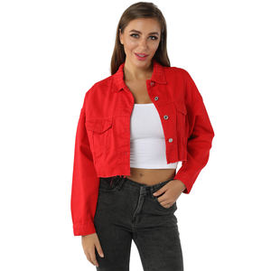 red jean jacket