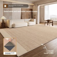Tapis de sol double couche amovible et lavable en chenille de couleur unie Lavable en machine Nouveau modèle de canapé Tapis de chambre à coucher pour tissé