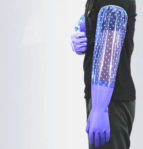 Guanti estesi per lavare i piatti in gomma monostrato da donna lavanderia estiva per pulizia della cucina guanti per lavare la casa - Product Image 2