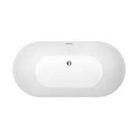 Baignoire autoportante moderne 1,5 m en acrylique blanc, profonde, avec trop-plein, certifiée CE/CUPC, garantie 3 ans pour salle de bain