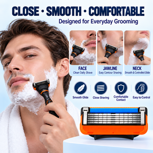 5-<strong>Blade</strong> Shaving <strong>Razor</strong> Cartridges Compatible with <strong>Fusion</strong> Handles, LiBANG Imported Stainless Steel Men's Shaving <strong>Blades</strong> - Product Image 5