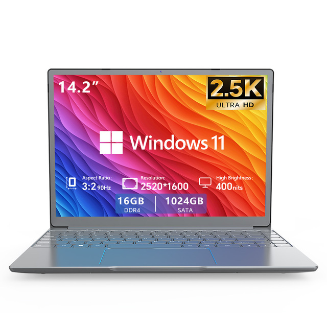 Intel N5105 Laptop Computer Notebook PC Windows 11Home License 14 Inch 2.5K LTPS Display 100% SRGB 16GB RAM 512GB SSD TF Card
