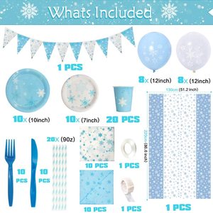 Assiettes en papier tasses serviettes flocon de neige fête et décorations de fête de princesse <span class=keywords><strong>des</strong></span> <span class=keywords><strong>neiges</strong></span> fournitures de fête congelées - Product Image 5