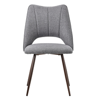 Chaise de salle à manger de luxe nordique jaune incurvée bon marché, élégante et rembourrée à dossier bas brun capitonné gris noir