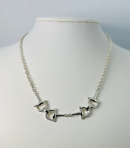 Joyería de moda 925 plata esterlina <span class=keywords><strong>suerte</strong></span> caballo Snaffle Bit caballo tachuela gargantillas Collar para mujer - Product Image 3