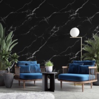 Autocollants muraux décoratifs en PVC marbré noir, autocollants imperméables imprimés UV, vente en gros, pour la décoration de la maison