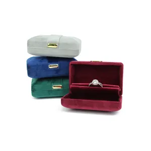 Акция emballage bijoux, оптовая продажа, тонкая бархатная упаковка для обручального кольца, подарочные коробки