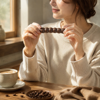 Barre de café enrobée de chocolat au lait, marque privée OEM, pour collation, énergie, cadeau, vente au détail, vente en gros, emballage personnalisé