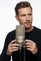 Microphone à condensateur tube 49 filaire avec suspension antichoc pour enregistrement vocal en studio, guitare et basse