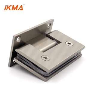 Gen037 góc bên phải chải Niken 90 độ 3/8 "đến 1/2" (10 đến 12mm) Kính để tường đầy đủ trở lại tấm vòi hoa sen cửa pivot bản lề - Product Image 6