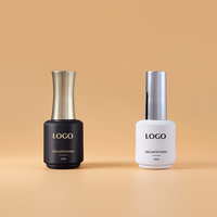 Flacon en verre vide rechargeable de 14 ml pour gel à ongles, conteneur anti-fuite avec pinceau, OEM ODM
