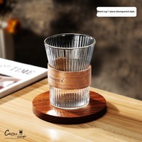 Tasse à latte en verre transparent haut de gamme tasse à café de style américain avec mousse de lait conception de fleurs modernes article ménager populaire Ins
