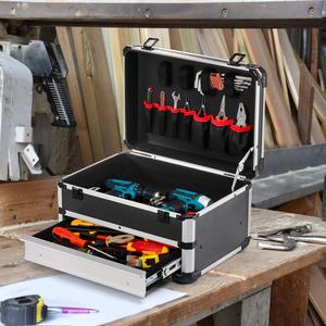 Caja de Herramientas de Aluminio con Cajón, Estuche Organizador de Herramientas Portátil para Oficina y Gimnasio - Product Image 4