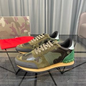 Chaussures décontractées en cuir véritable de haute qualité avec motif camouflage, chaussures unisexes de créateur, rivets en caoutchouc personnalisés, chaussures épaisses - Product Image 6