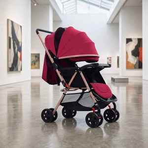 Cochecito de bebé para el hogar y hospital, modelo First Ride Line, negro, con barra plateada, para el primer día, carrito de paseo - Product Image 1