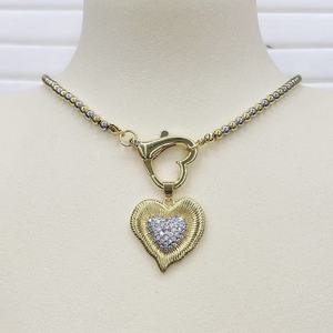 BD-D1199 Collana con Ciondolo a Cuore Placcato Oro, Pendente a Cuore Cavo con Zirconia Cubica, Charm d'Amore per Collana, Gioielli di San Valentino - Product Image 5
