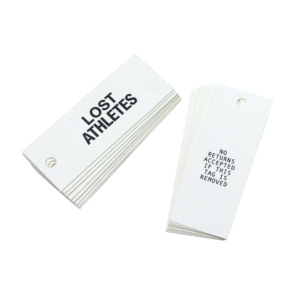 white recycled cardboard swing tags custom logo price tags for handbag shoes clothing hat jeans with UV printing - Product Image 6