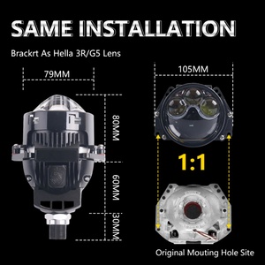 ไฟหน้า Sanvi S17 PRO 3 Mini Lens LED สว่างพิเศษ ขนาด 3 นิ้ว 122W/คู่ 6000K Bi-LED โปรเจคเตอร์เลนส์แบบตรง ไม่ทำลายโครงสร้าง ใช้ได้กับรถยนต์ทั่วไป - Product Image 3