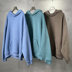 Sweat à capuche surdimensionné pour homme avec logo personnalisé, en molleton de coton et polyester mélangé 350GSM, pull à capuche unisexe, sweat à capuche uni vierge - Product Image 1