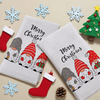 Serviette de cuisine en tissu gaufré de Noël, personnalisée, absorbante, en microfibre, pour la vaisselle, décoration de Noël pour la maison, cadeau