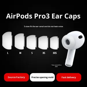 Embouts d'oreille en <span class=keywords><strong>silicone</strong></span> compatibles avec les écouteurs AirPods Pro 3, housses pour écouteurs Bluetooth pour appareils Apple - Product Image 2
