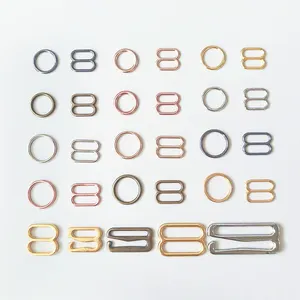 Custom Size Metal Coated Bra Buckle Various Colors Alloy Bra Adjuster Plated Swimwear Buckles