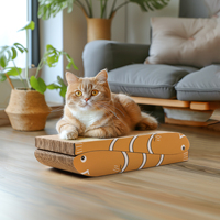 Grattoir pour chat en papier ondulé durable de haute qualité Style classique Panneau à gratter pour chat écologique Parfait comme ménage de chat