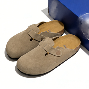 Mules et sabots d'extérieur en cuir véritable et daim pour femme, style <span class=keywords><strong>Birkenstock</strong></span>, avec semelle intérieure en liège amortissante – Idéal pour le dropshipping - Product Image 6