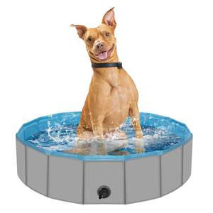 Piscine en plastique pour petits chiens Baignoire pliable portable pour chien Piscine antidérapante pour animaux de compagnie pour chien Piscine en plastique - Product Image 1