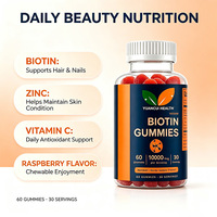 Gummies à la biotine en marque privée OEM, soutien pour les cheveux, la peau et les ongles, collagène, kératine, vitamines, complément alimentaire, 60 gummies à croquer
