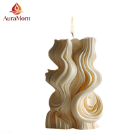 Bougie parfumée en cire de soja, longue durée de combustion, style européen, forme cylindrique unique, bougies en colonne, décoration de luxe pour la maison, fournisseur en gros