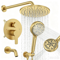 Robinet de douche mural en acier inoxydable CUPC pour hôtels et commerces, personnalisé, vente en gros d'usine OEM, avec visseuse et arrêt NPT
