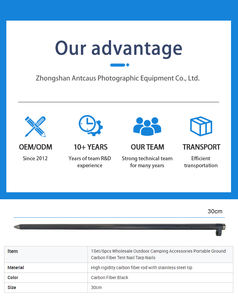 Многофункциональный прочный завод углеродное волокно трубка углеродное волокно палатка <span class=keywords><strong>Peg</strong></span> портативный Ветрозащитный углеродное волокно Кемпинг гвоздь - Product Image 6