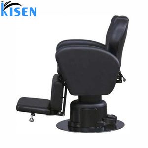 Sillón de Barbería Eléctrico Ajustable Moderno Kisen, Sillón de Peluquería de Cuero Verde con 2 Motores de Rotación - Product Image 3