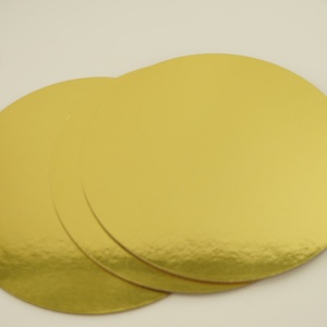 Round Goid Silver 1-5mm Golden Foil Cake Packaging Board Glossy Lamination Die Cut <b>Edge</b> Cake Base Board - Product Image 5