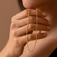Collier unisexe en acier inoxydable plaqué or, chaîne à lames, 45 cm, personnalisable, simple, bricolage, usage quotidien, accessoires de bijoux