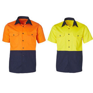 Camiseta de Seguridad de Trabajo de Algodón Impermeable con Logotipo Personalizado, Reflectante, con Luz LED ANSI Clase 1 de Alta Visibilidad, Manga Corta - Product Image 2