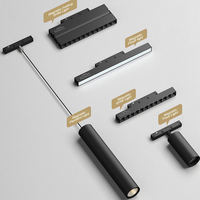 Rail LED magnétique moderne pour projecteur linéaire 48V Système d'éclairage sur rail magnétique suspendu encastré en surface
