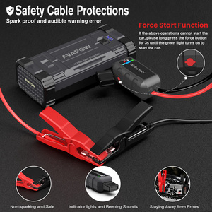 Démarreur de batterie de voiture AVAPOW <span class=keywords><strong>T8</strong></span> Pro 4000A/71.04wh 9200mAh, démarreur de batterie de voiture 12V tout usage - Product Image 3
