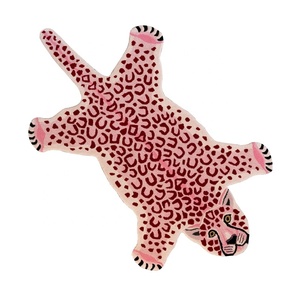 Tapis tibétain 3d imprimé animaux, accessoire de salon, rose moderne en forme de tigre - Product Image 4