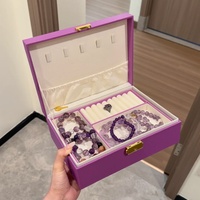 Boîte de rangement pour bijoux avec logo personnalisé, avec serrure à clé, organisateur multi-compartiments pour bague, boucles d'oreilles, collier, ensemble de bijoux